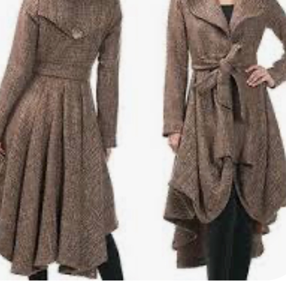 Y2K vintage asymmetrical tweed jacket with gold thread detail‎ size Large